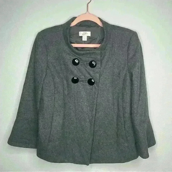 Ann Taylor Loft Gray Capelette Sz Small - Picture 2 of 14